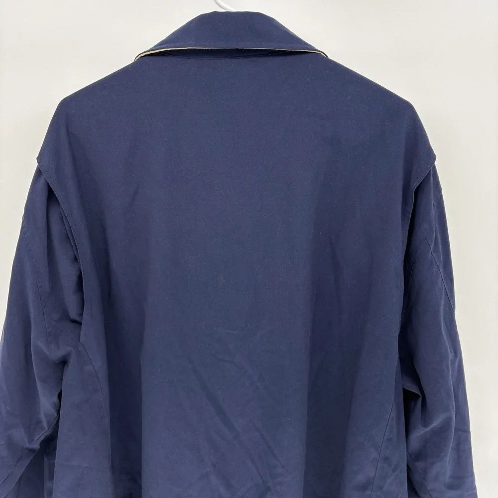 Vintage Polo Ralph Lauren Blue Harrington Jacket Grid Lined Full Zip Men 2LT